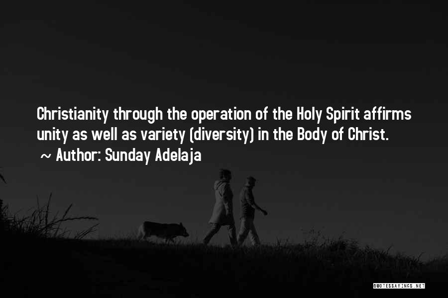 Sunday Adelaja Quotes: Christianity Through The Operation Of The Holy Spirit Affirms Unity As Well As Variety (diversity) In The Body Of Christ.