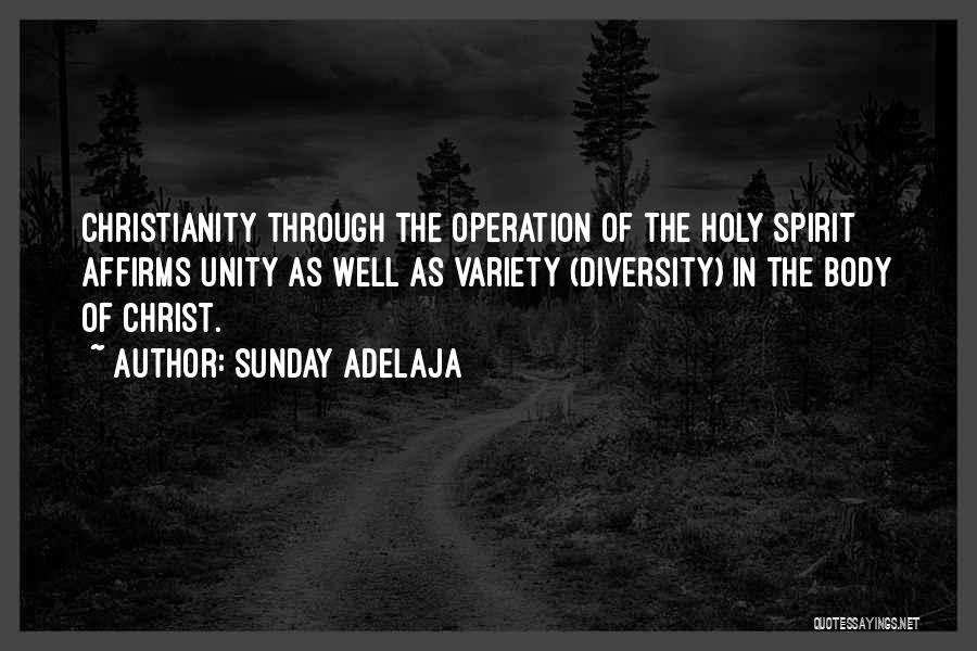 Sunday Adelaja Quotes: Christianity Through The Operation Of The Holy Spirit Affirms Unity As Well As Variety (diversity) In The Body Of Christ.