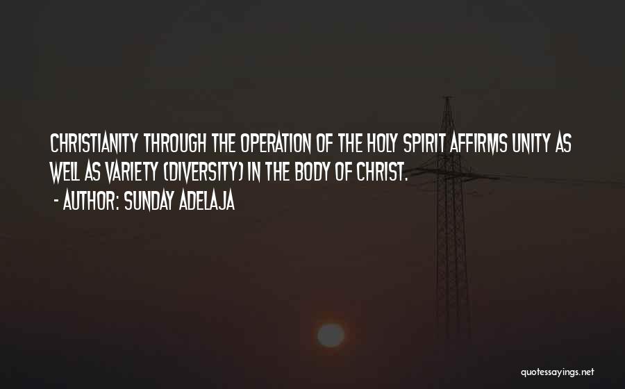 Sunday Adelaja Quotes: Christianity Through The Operation Of The Holy Spirit Affirms Unity As Well As Variety (diversity) In The Body Of Christ.