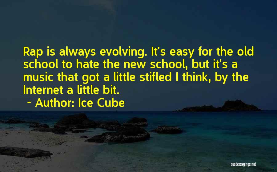 Ice Cube Quotes: Rap Is Always Evolving. It's Easy For The Old School To Hate The New School, But It's A Music That