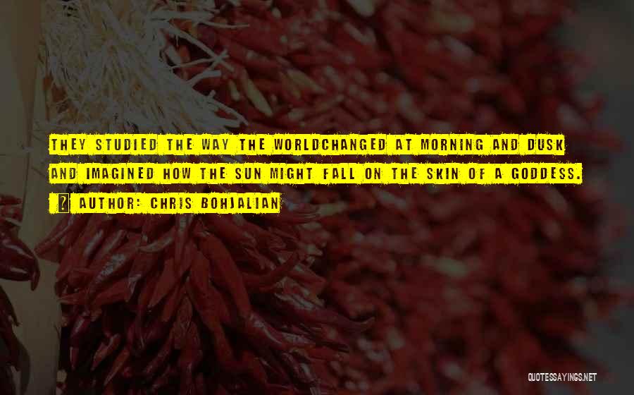 Chris Bohjalian Quotes: They Studied The Way The Worldchanged At Morning And Dusk And Imagined How The Sun Might Fall On The Skin