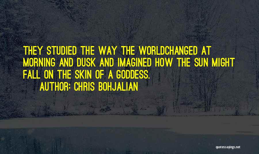 Chris Bohjalian Quotes: They Studied The Way The Worldchanged At Morning And Dusk And Imagined How The Sun Might Fall On The Skin