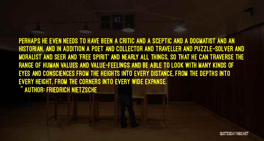 Friedrich Nietzsche Quotes: Perhaps He Even Needs To Have Been A Critic And A Sceptic And A Dogmatist And An Historian, And In