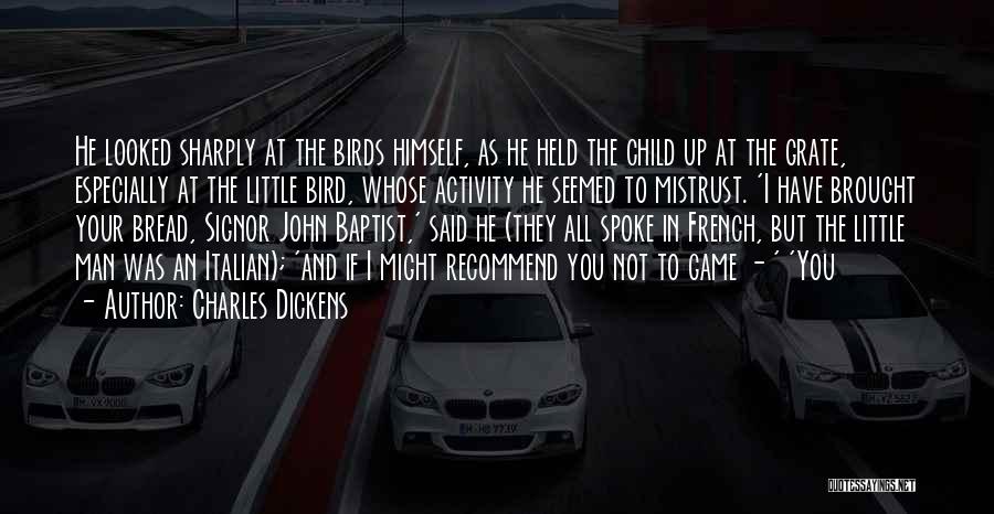 Charles Dickens Quotes: He Looked Sharply At The Birds Himself, As He Held The Child Up At The Grate, Especially At The Little