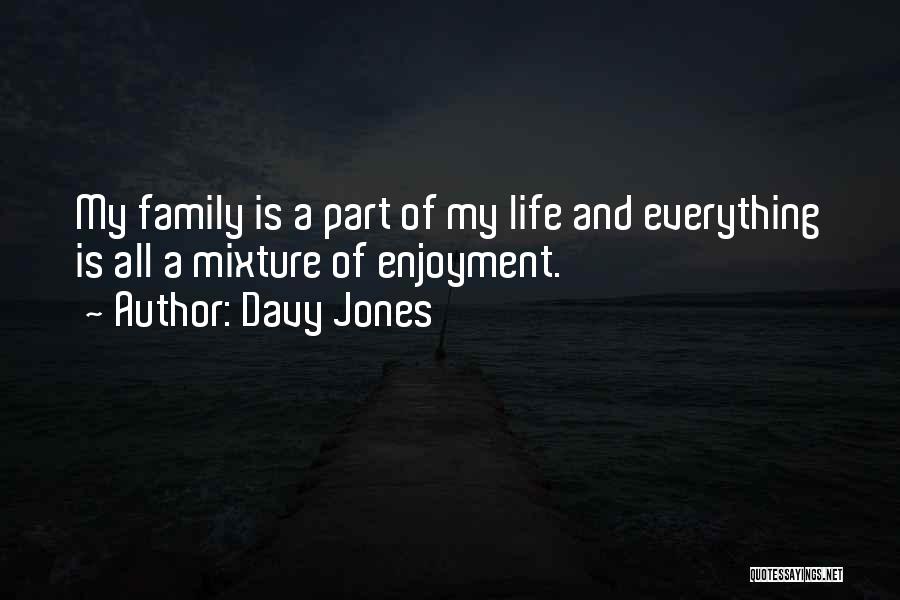 Davy Jones Quotes: My Family Is A Part Of My Life And Everything Is All A Mixture Of Enjoyment.