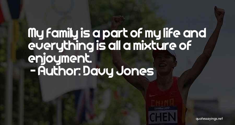 Davy Jones Quotes: My Family Is A Part Of My Life And Everything Is All A Mixture Of Enjoyment.