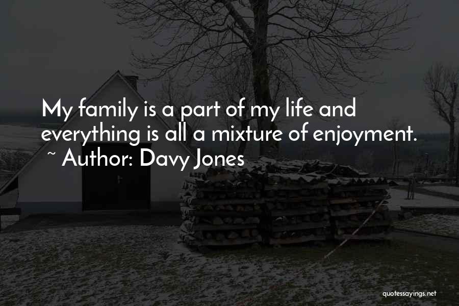 Davy Jones Quotes: My Family Is A Part Of My Life And Everything Is All A Mixture Of Enjoyment.