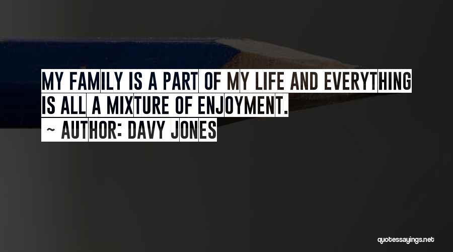 Davy Jones Quotes: My Family Is A Part Of My Life And Everything Is All A Mixture Of Enjoyment.