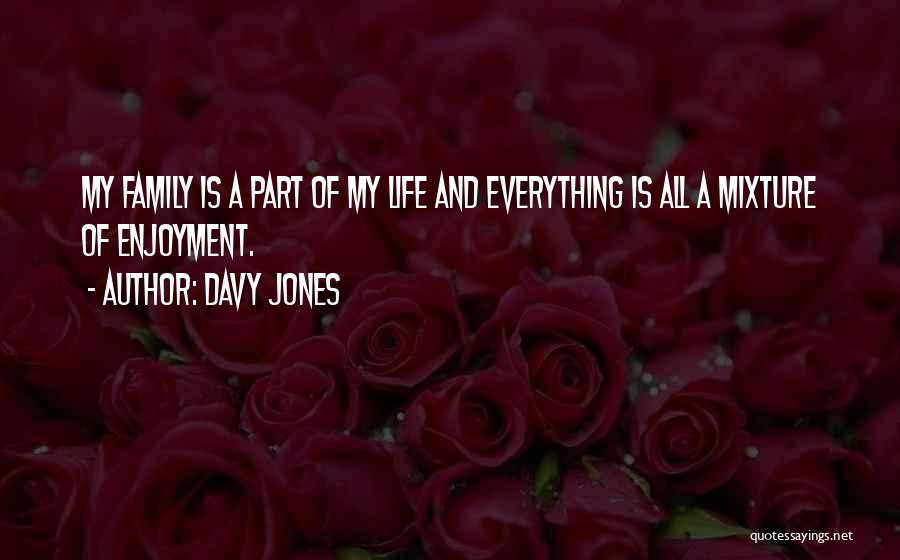 Davy Jones Quotes: My Family Is A Part Of My Life And Everything Is All A Mixture Of Enjoyment.