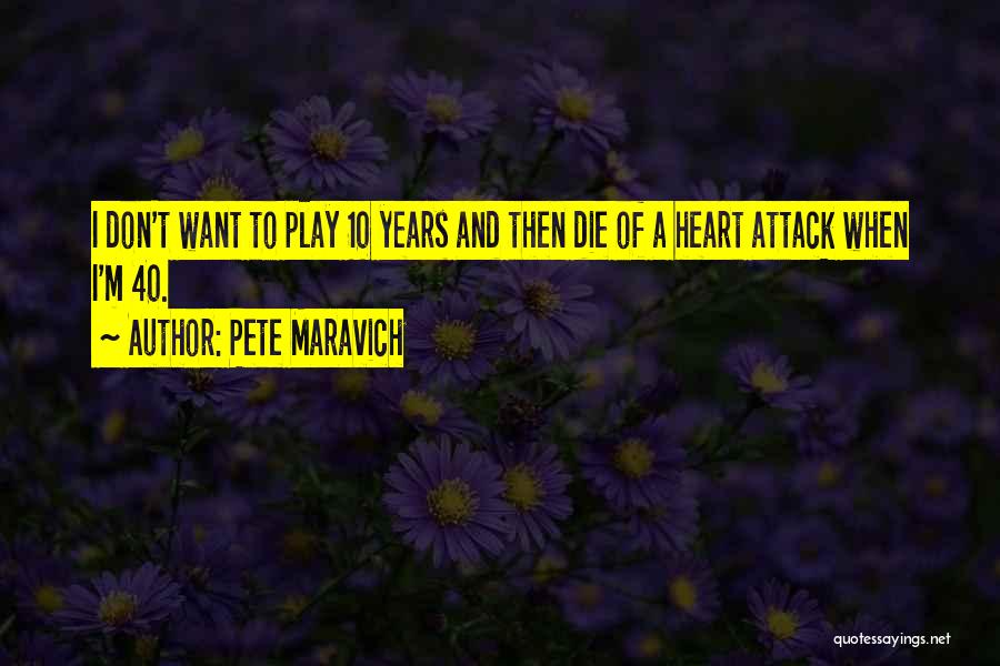 Pete Maravich Quotes: I Don't Want To Play 10 Years And Then Die Of A Heart Attack When I'm 40.