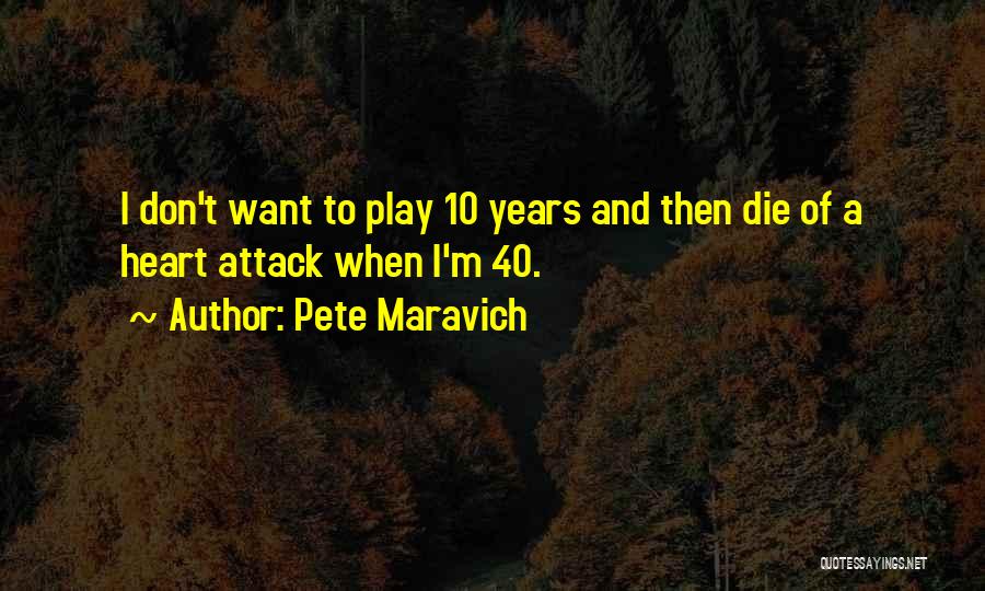 Pete Maravich Quotes: I Don't Want To Play 10 Years And Then Die Of A Heart Attack When I'm 40.