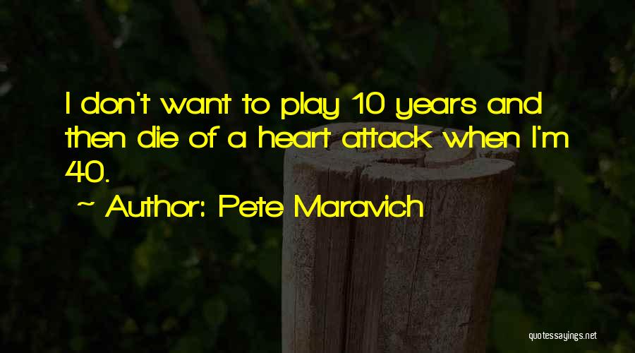 Pete Maravich Quotes: I Don't Want To Play 10 Years And Then Die Of A Heart Attack When I'm 40.