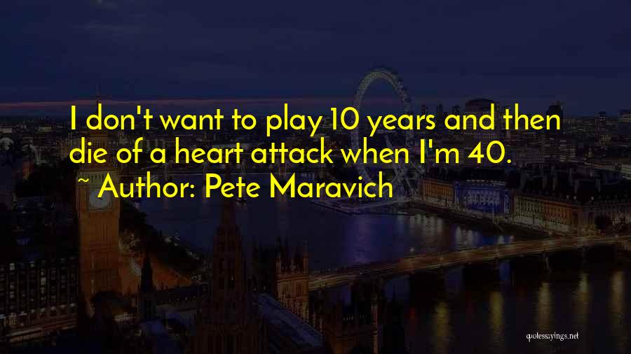 Pete Maravich Quotes: I Don't Want To Play 10 Years And Then Die Of A Heart Attack When I'm 40.