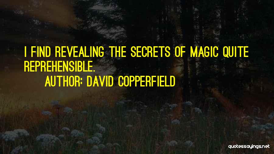 David Copperfield Quotes: I Find Revealing The Secrets Of Magic Quite Reprehensible.