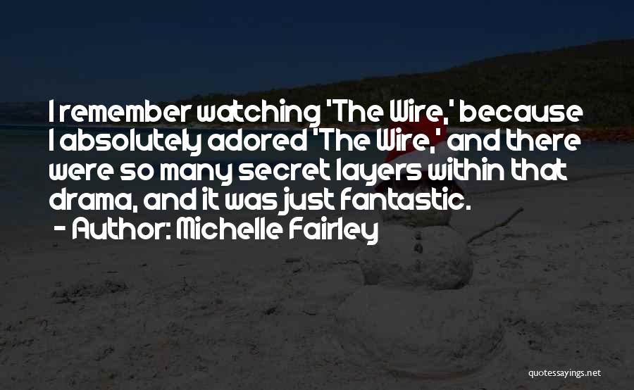 Michelle Fairley Quotes: I Remember Watching 'the Wire,' Because I Absolutely Adored 'the Wire,' And There Were So Many Secret Layers Within That