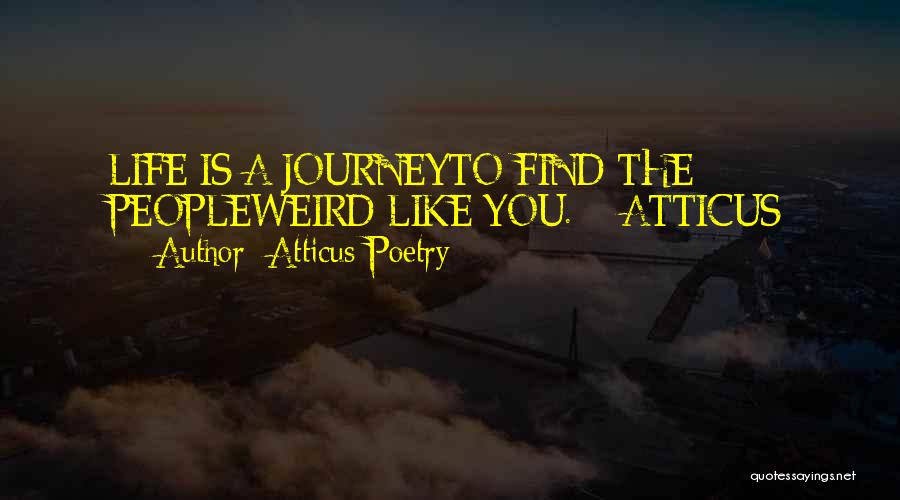 Atticus Poetry Quotes: Life Is A Journeyto Find The Peopleweird Like You. - Atticus