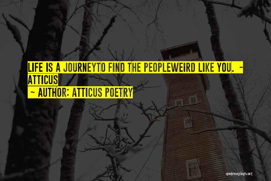 Atticus Poetry Quotes: Life Is A Journeyto Find The Peopleweird Like You. - Atticus