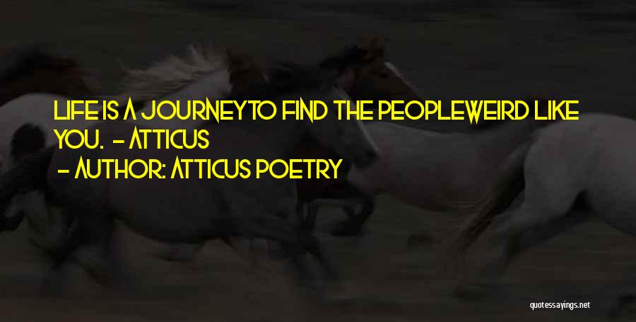 Atticus Poetry Quotes: Life Is A Journeyto Find The Peopleweird Like You. - Atticus