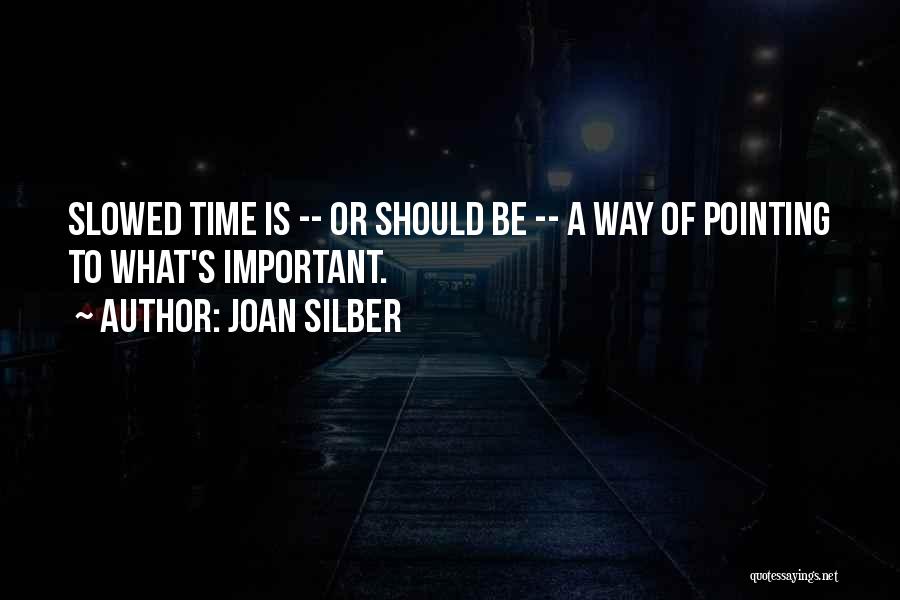 Joan Silber Quotes: Slowed Time Is -- Or Should Be -- A Way Of Pointing To What's Important.