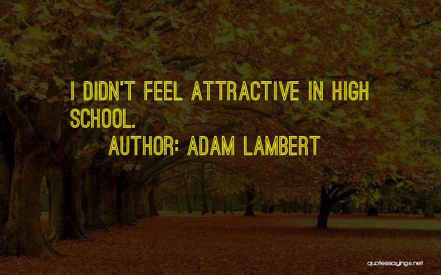 Adam Lambert Quotes: I Didn't Feel Attractive In High School.