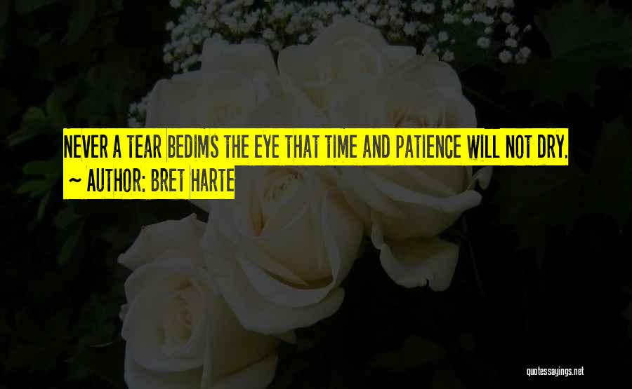 Bret Harte Quotes: Never A Tear Bedims The Eye That Time And Patience Will Not Dry.