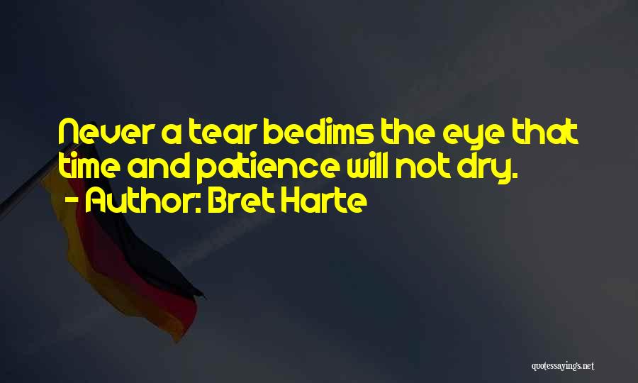 Bret Harte Quotes: Never A Tear Bedims The Eye That Time And Patience Will Not Dry.