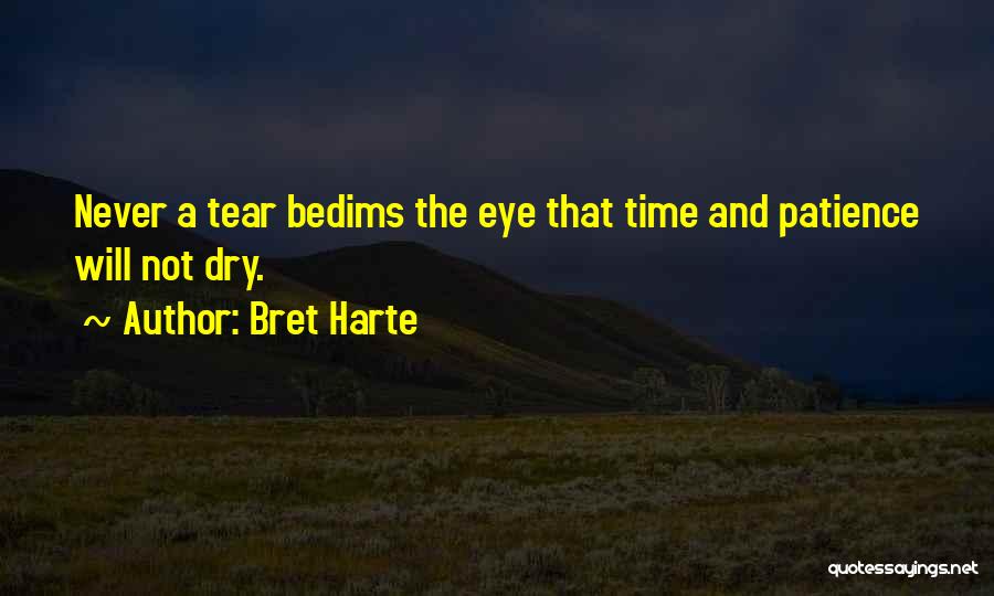 Bret Harte Quotes: Never A Tear Bedims The Eye That Time And Patience Will Not Dry.