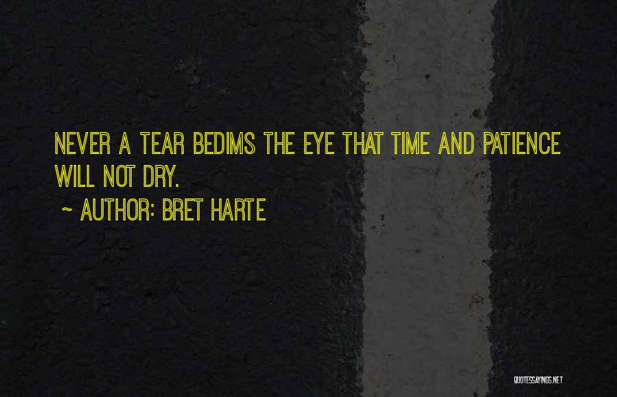 Bret Harte Quotes: Never A Tear Bedims The Eye That Time And Patience Will Not Dry.