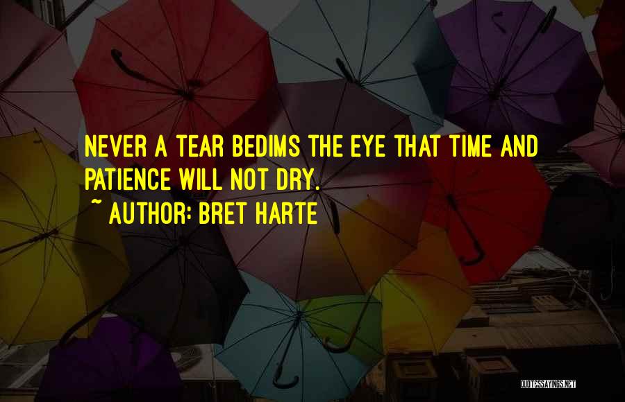 Bret Harte Quotes: Never A Tear Bedims The Eye That Time And Patience Will Not Dry.