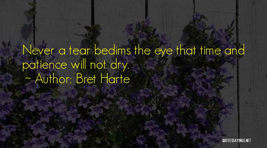 Bret Harte Quotes: Never A Tear Bedims The Eye That Time And Patience Will Not Dry.