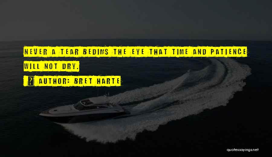 Bret Harte Quotes: Never A Tear Bedims The Eye That Time And Patience Will Not Dry.