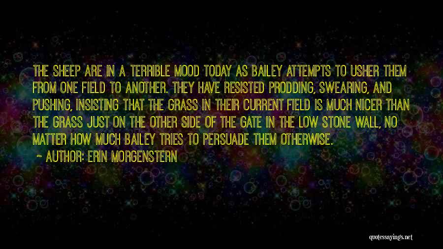 Erin Morgenstern Quotes: The Sheep Are In A Terrible Mood Today As Bailey Attempts To Usher Them From One Field To Another. They