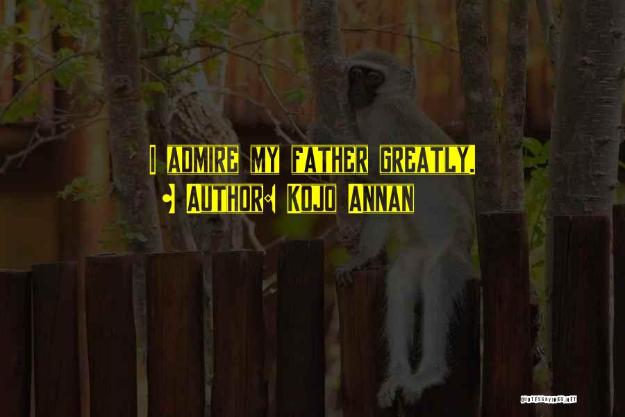 Kojo Annan Quotes: I Admire My Father Greatly.