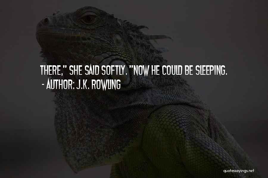 J.K. Rowling Quotes: There, She Said Softly. Now He Could Be Sleeping.