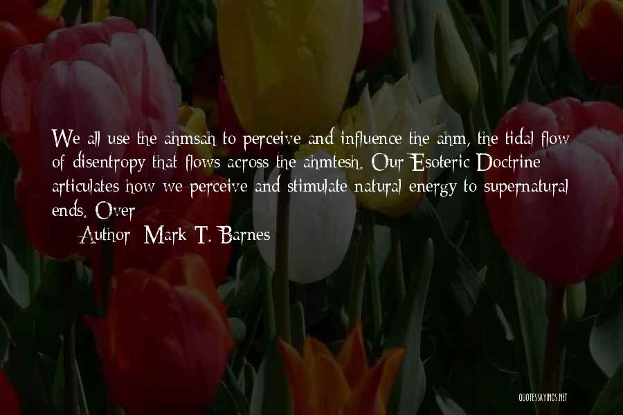 Mark T. Barnes Quotes: We All Use The Ahmsah To Perceive And Influence The Ahm, The Tidal Flow Of Disentropy That Flows Across The