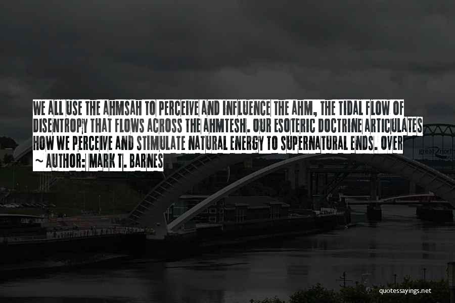 Mark T. Barnes Quotes: We All Use The Ahmsah To Perceive And Influence The Ahm, The Tidal Flow Of Disentropy That Flows Across The