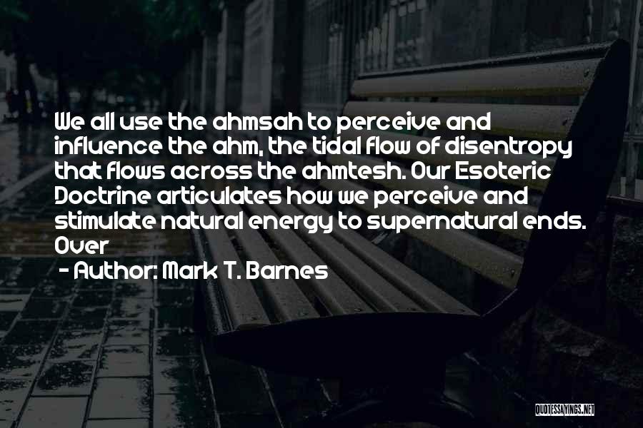 Mark T. Barnes Quotes: We All Use The Ahmsah To Perceive And Influence The Ahm, The Tidal Flow Of Disentropy That Flows Across The