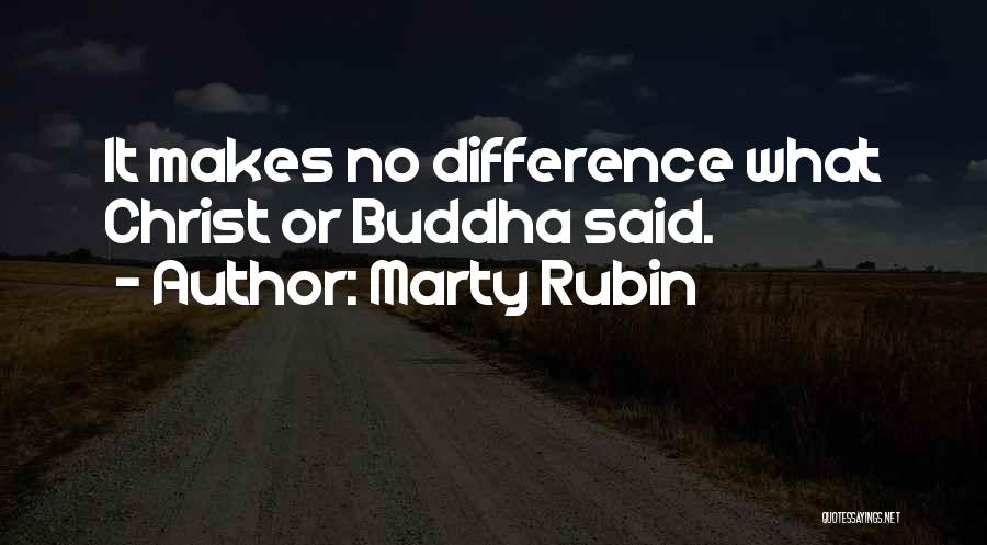Marty Rubin Quotes: It Makes No Difference What Christ Or Buddha Said.