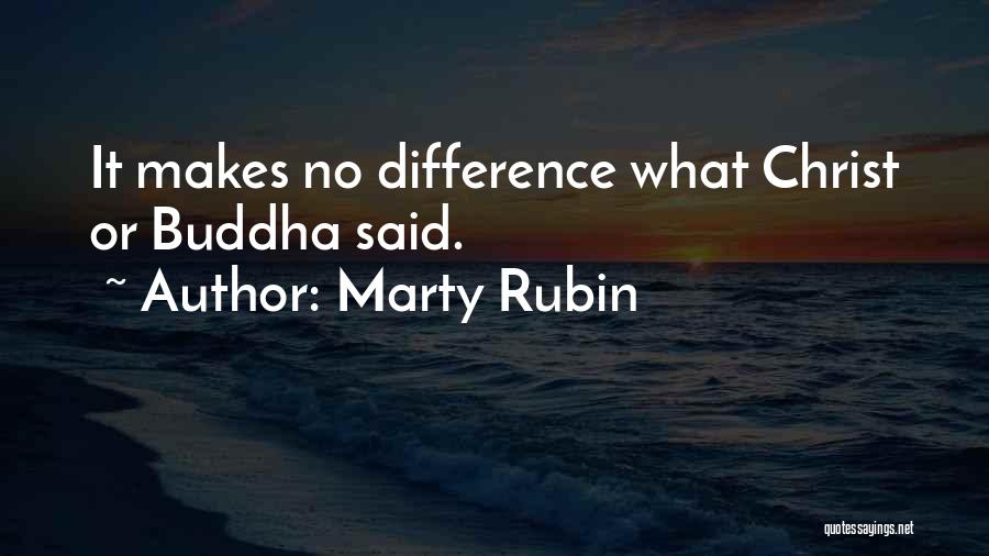 Marty Rubin Quotes: It Makes No Difference What Christ Or Buddha Said.