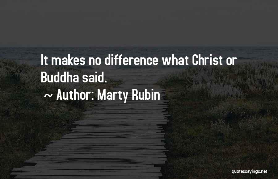 Marty Rubin Quotes: It Makes No Difference What Christ Or Buddha Said.