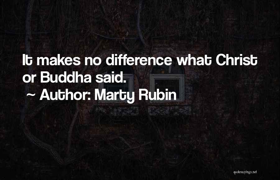 Marty Rubin Quotes: It Makes No Difference What Christ Or Buddha Said.