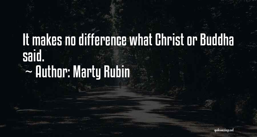 Marty Rubin Quotes: It Makes No Difference What Christ Or Buddha Said.