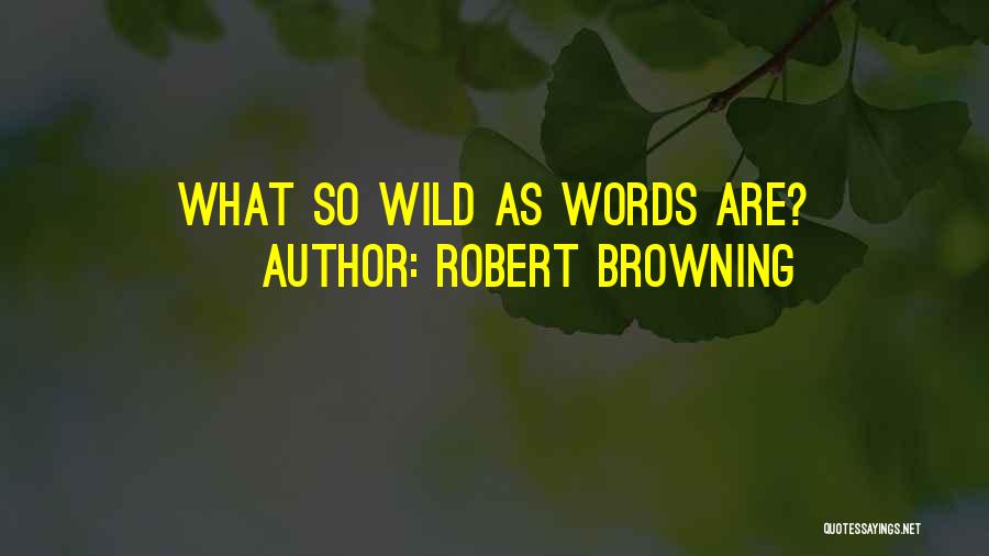 Robert Browning Quotes: What So Wild As Words Are?