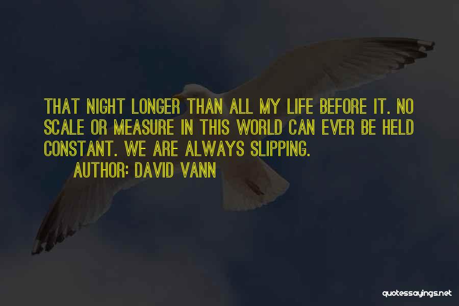 David Vann Quotes: That Night Longer Than All My Life Before It. No Scale Or Measure In This World Can Ever Be Held