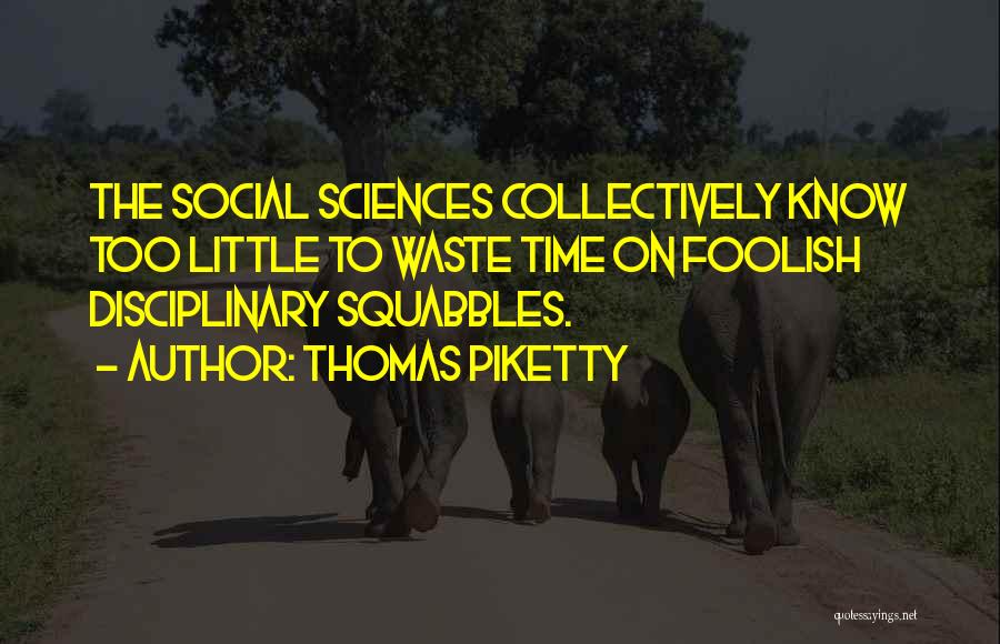 Thomas Piketty Quotes: The Social Sciences Collectively Know Too Little To Waste Time On Foolish Disciplinary Squabbles.