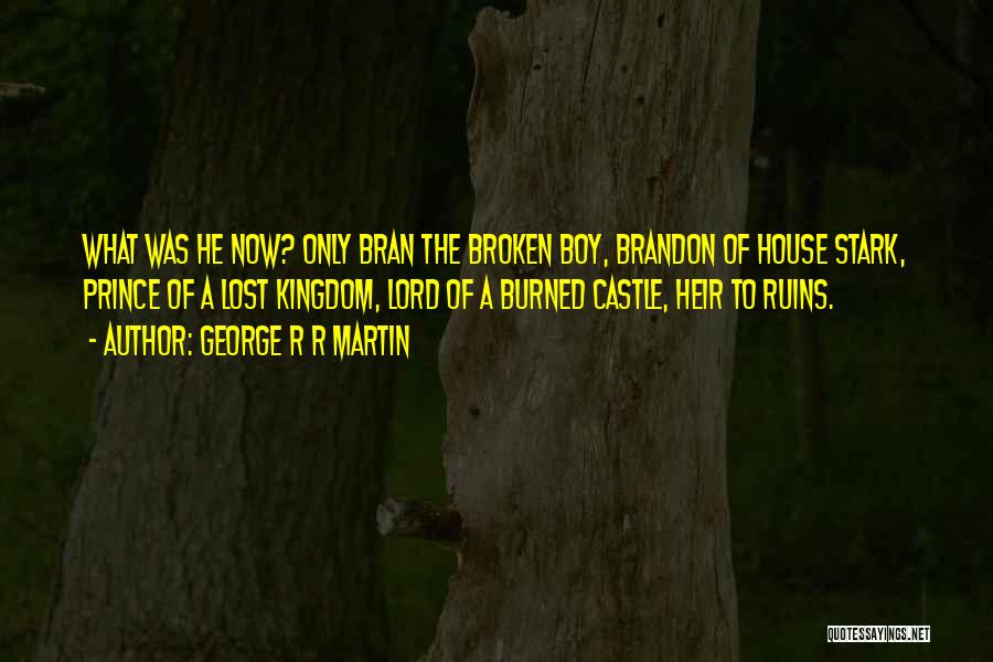 George R R Martin Quotes: What Was He Now? Only Bran The Broken Boy, Brandon Of House Stark, Prince Of A Lost Kingdom, Lord Of
