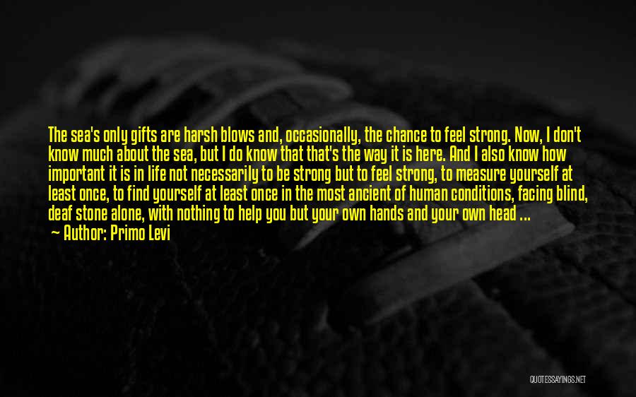 Primo Levi Quotes: The Sea's Only Gifts Are Harsh Blows And, Occasionally, The Chance To Feel Strong. Now, I Don't Know Much About