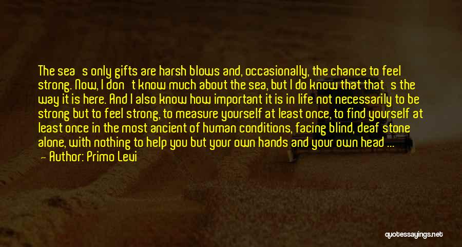 Primo Levi Quotes: The Sea's Only Gifts Are Harsh Blows And, Occasionally, The Chance To Feel Strong. Now, I Don't Know Much About