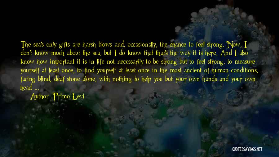 Primo Levi Quotes: The Sea's Only Gifts Are Harsh Blows And, Occasionally, The Chance To Feel Strong. Now, I Don't Know Much About