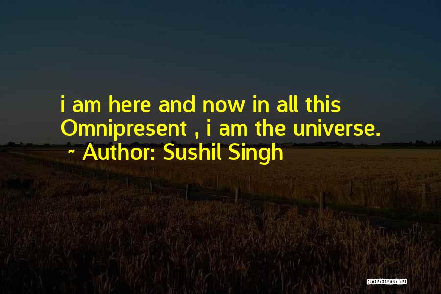 Sushil Singh Quotes: I Am Here And Now In All This Omnipresent , I Am The Universe.